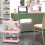 Slim 3-Tier Rolling Storage Cart Pink 2