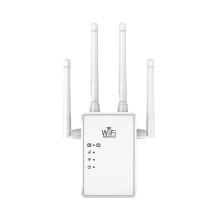 1200Mbps WiFi Extender Double Bande Sans Fil Répéteur de Signal Signal Booster avec 4  Antenne Externe et 2 RJ45 Port Prise Américaine