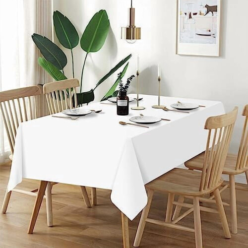 Ljusrosa engångsdukar i plast, 6-pack 147 x 283 cm 1