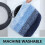 Tapete de banheiro felpudo de microfibra azul retangular 150x60 cm 7