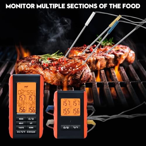 Kabelloses Grillfleischthermometer mit 4 Sonden 1