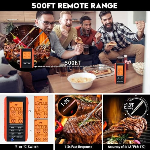 Kabelloses Grillfleischthermometer mit 4 Sonden 2