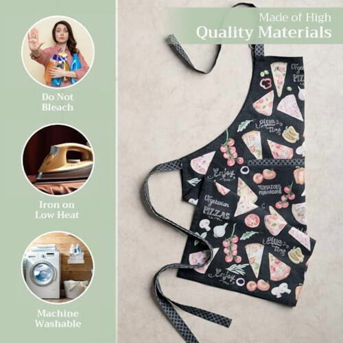 Grembiule da cucina in cotone per uomo e donna con tasca, ideale per chef e cuochi. 1