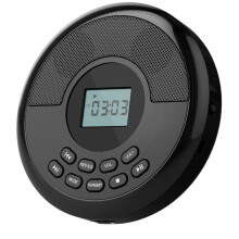 Portable CD Player Rechargeable Discman with Dual Speakers and Headphones Walkman Cd Player Mp3 Player Black
