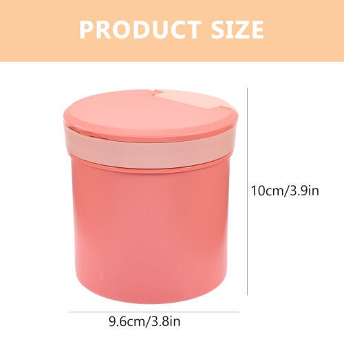 Copo de café da manhã com tampa, 450ml, plástico rosa. 1