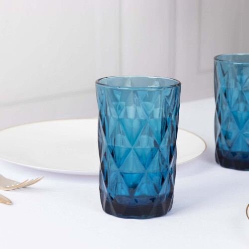 6 ποτήρια ουίσκι από κρυστάλλινο γυαλί Ocean Blue 12oz 2