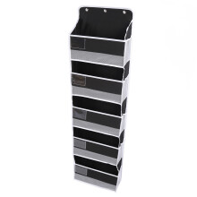 Organizzatore da appendere sulla porta a 5 ripiani, nero, finestra in PVC