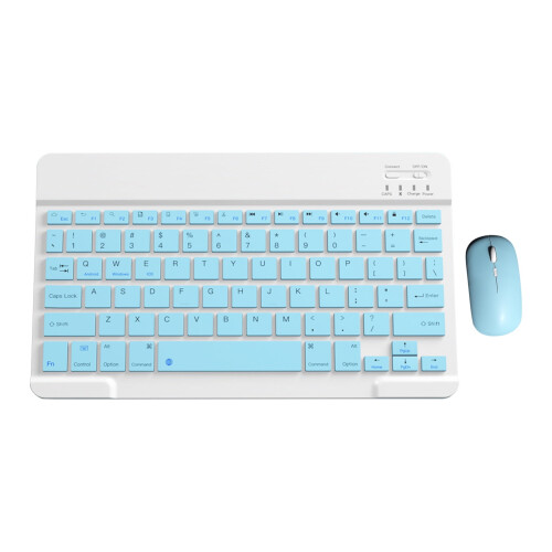 Portable Wireless Bluetooth Keyboard & Mouse Combo, Rechargeable Ultra-Thin for iOS/Android/Windows, 3-Speed DPI, AA Battery Included 2