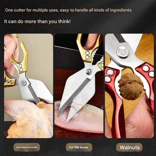 Ciseaux de cuisine robustes en acier inoxydable (1 paire) 2