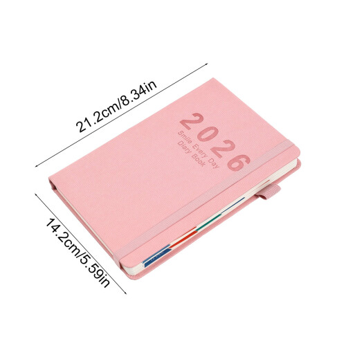 2026 Verticale A5 Planner Roze Kunstleer 1 stuk 2
