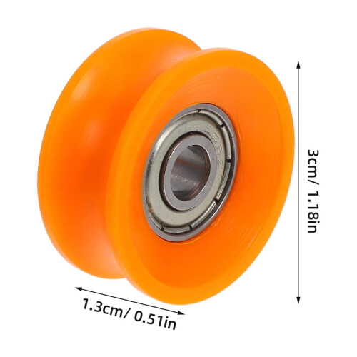 5-delte U-sporede nylon glideruller med stållejer 1