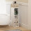 Fulda bookshelf white 2-tier narrow 6-inch width 2