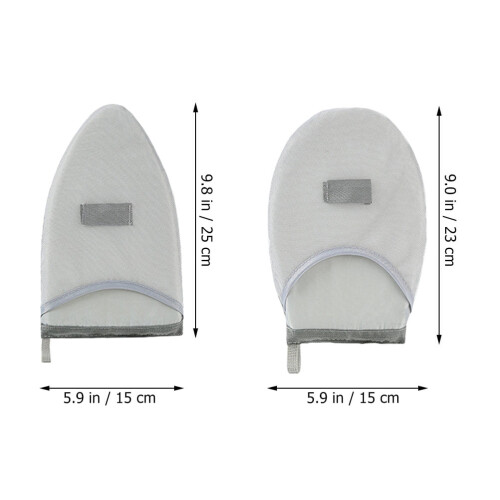 Grå ånghandskar för kläder, icke-andningsbara, 2-pack 1