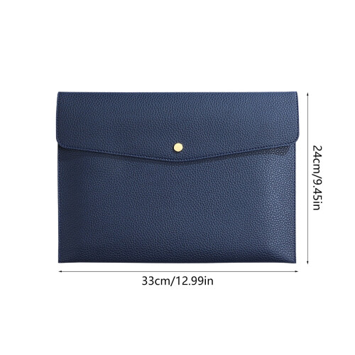 Leather Document Bag, Waterproof File Folder Envelope Case with Removable Hand Strap, Pouch for Documents Tablet Charger, Travel Office Organizer 2