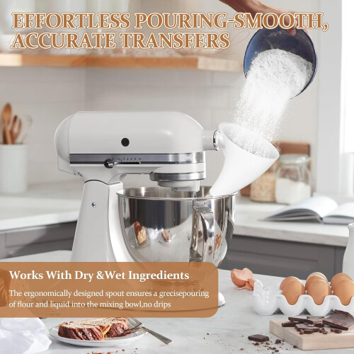 Χωνί Αλευριού για Μίξερ KitchenAid – Εξάρτημα Μίξερ με Βάση Συμβατό με Κεφαλή Artisan 1