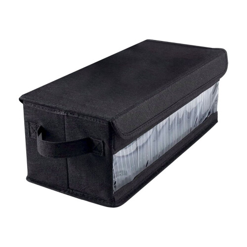 Cube de rangement pliable en tissu avec couvercle et poignées 1
