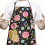 Avental de algodão e linho com estampa floral e bolsos, 84 x 69 cm (33 x 27 polegadas) 2