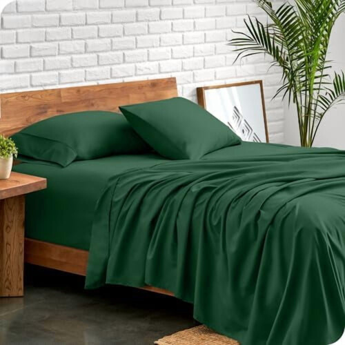 Ensemble de draps Queen – Microfibre hydro-brossée ultra-douce, 1