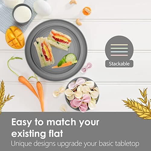Unbreakable Plastic Dinnerware Set Grey 32-Piece for 8 1