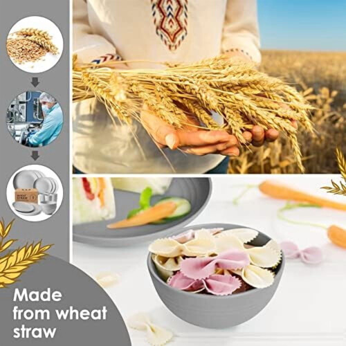 32-Piece Unbreakable Plastic Dinnerware Set for 8, Compatible with Outdoor & Camping, Grey 2