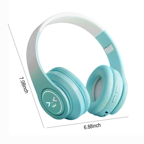 Πολύχρωμα ακουστικά Bluetooth LED για παιδιά, περιορισμένης έντασης ήχου 94dB, ασύρματα 2