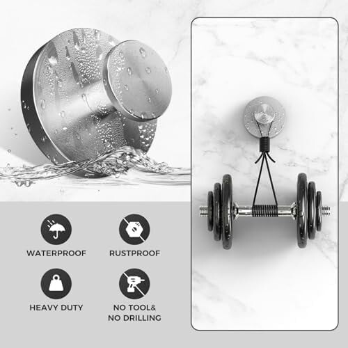 Duschhaken mit Saugnäpfen für Glas, 4er-Pack, Silber 2