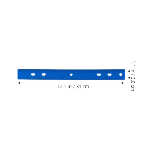 Πλαστικός χάρακας 31cm με κλίμακα cm/in, συσκευασία 12 τεμαχίων 1