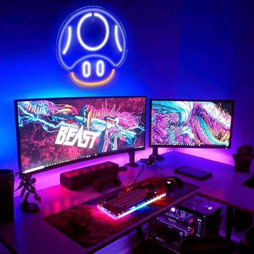 Gaming Neonskilt Champignon LED Dekoration 1