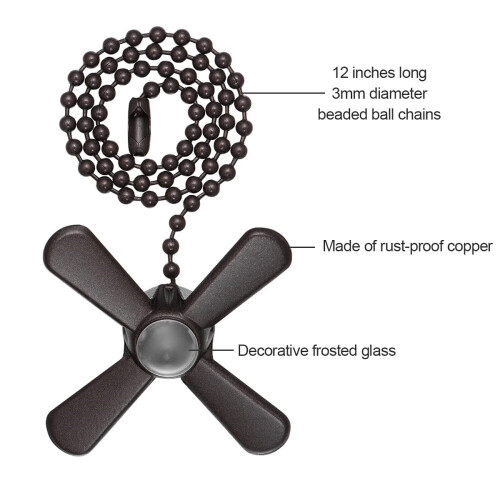 Ceiling Fan Pull Chain Frosted Glass 12 Inch Silver 2