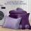 Set copripiumino matrimoniale viola, 7 pezzi in microfibra 4