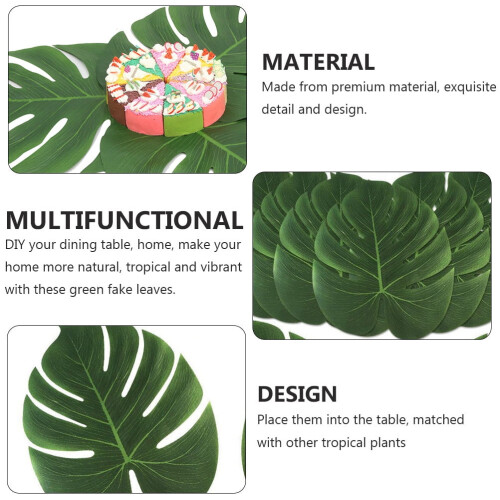 Σουπλά OUNONA Tropical Monstera Leaf Πράσινα 12 τεμάχια 2