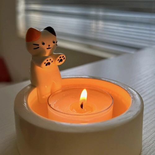 Kattungelysholder – Gips-kattformet aromaterapi 2