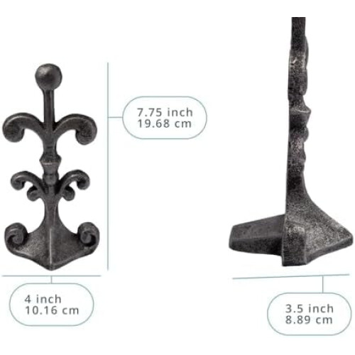 Στοπ πόρτας από χυτοσίδηρο Fleur-de-Lis – Ρουστίκ διακοσμητική σφήνα 2