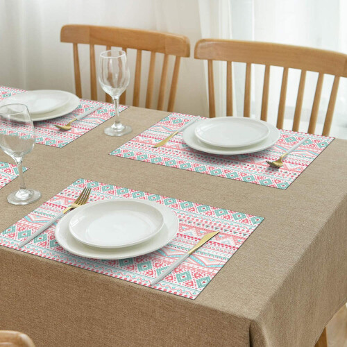 Σουπλά Boho Tribal Linen Blend Σετ 4 τεμαχίων, 12x18 ίντσες 2