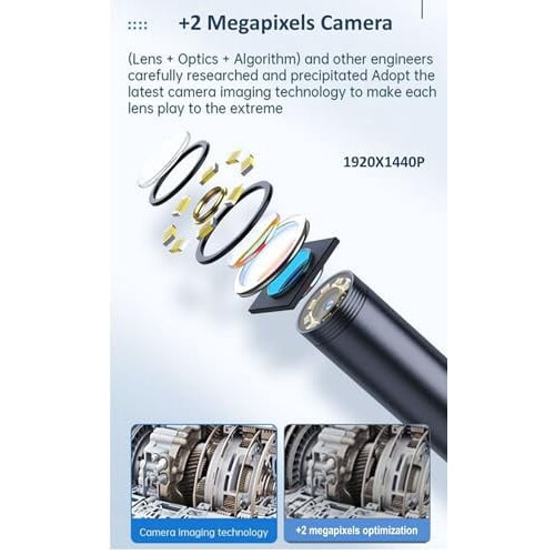 Endoscop cu cameră dublă HD 1920P, cablu tip snake de 5 m 2