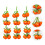 Oranje PU kunstfruit decoratieset 4