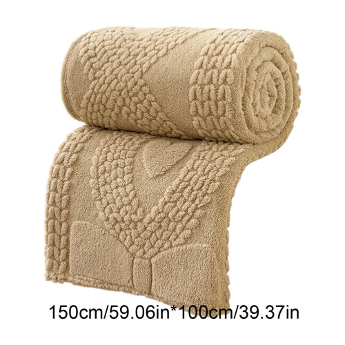 Winter Blanket Raschel Throw 39x59 Inch Double Layer Coffee 2