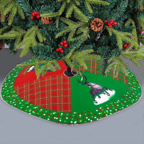 Weihnachtsbaumrock Rot Weiß Schneeflocken 90 cm 2