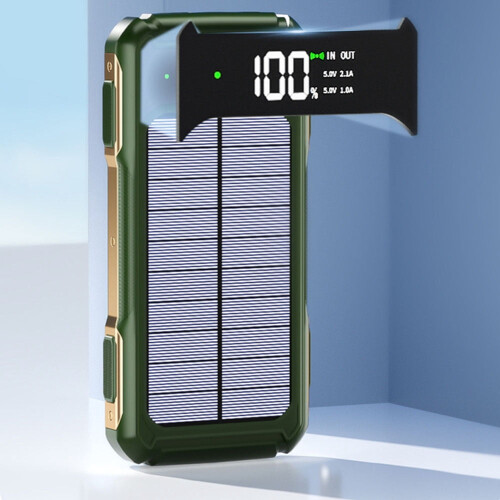 Xhy Power Bank 10000mAh 4 Καλώδια Γρήγορη Φόρτιση Εξωτερική Μπαταρία Φορητός Ηλιακός 1