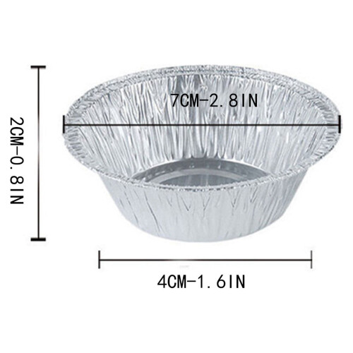 Pacote com 100 forminhas descartáveis de alumínio para tortas - 7,1 x 4 x 2 cm (2,8 x 1,6 x 0,8 polegadas) para cupcakes, muffins e outros doces. 2