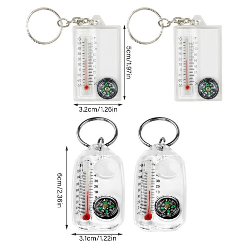 Survival Thermometers Compasses Keychain Guiding Compasses Thermometers Keyring 2