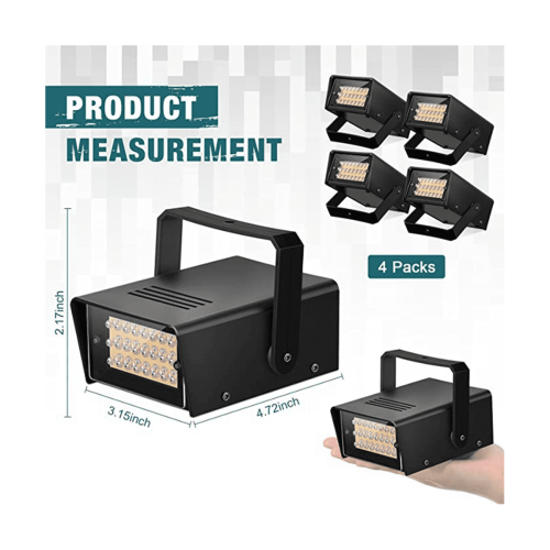 LED Strobe Lights Adjustable Flash Speed 4 Pieces 1