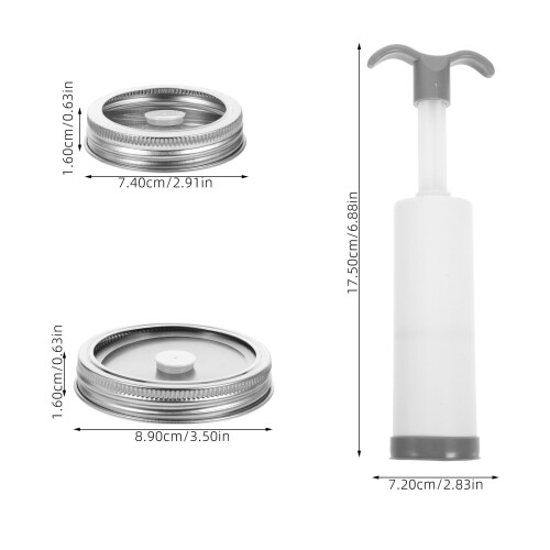 Κιτ σφράγισης κενού Worgeous Vacuum Seal Cap για βάζα - Ασημί ανοξείδωτο ατσάλι 1