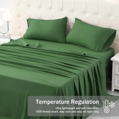 Ensemble de draps en microfibre gris foncé pour lit simple, 3 pièces 1