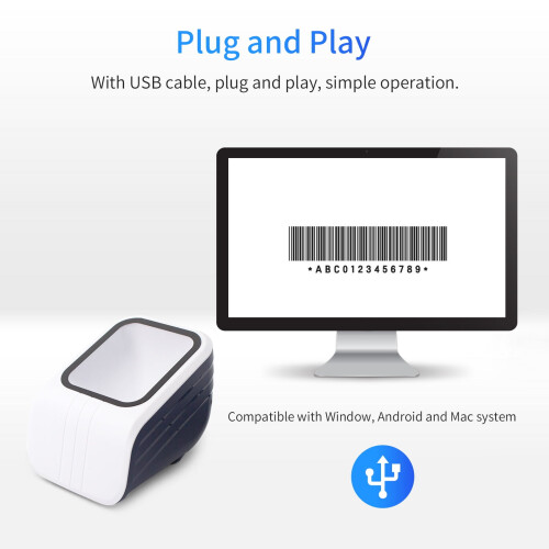 Scaner de coduri de bare USB hands-free cu comandă vocală 1