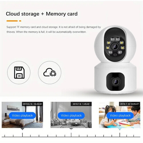 Κάμερα ασφαλείας Wifi 200W με νυχτερινή όραση HD και αμφίδρομο ήχο - Πανοραμική κάμερα 2
