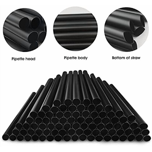 Μαύρα καλαμάκια Boba 11mm x 24cm ατομικά τυλιγμένα 2