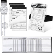 8 Pcs  Kneeboard Aviation Set Clipboard with Pen Holder and Elastic Strap Rotating Chart Plotter for  Gifts