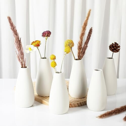 Weißes Keramikvasen-Set – Moderner Stil, 6-teilig 2