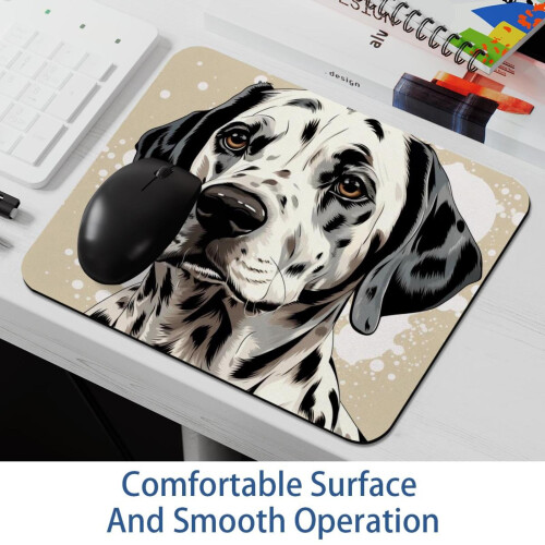Mouse pad com estampa de cachorro pintado e base de borracha macia, 20x15cm 2